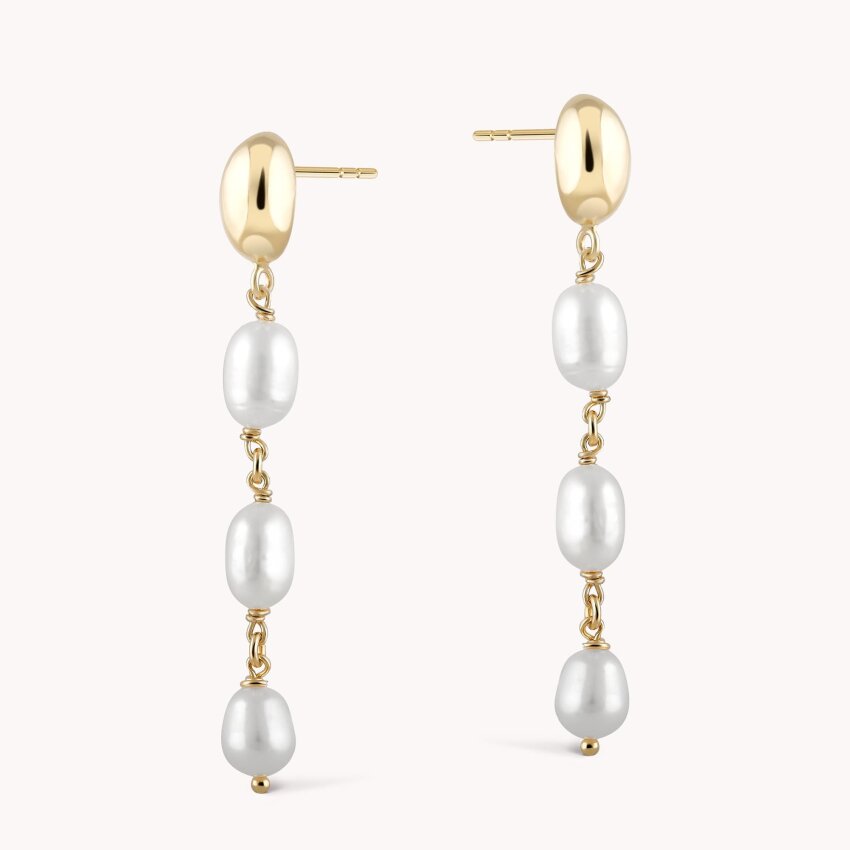 Srebrne naušnice Biserni spoj pozlata