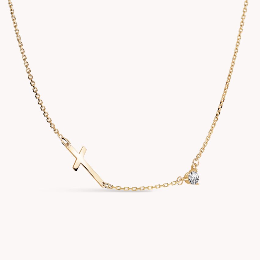 Zlatna ogrlica Križić sa sjajnim detaljem