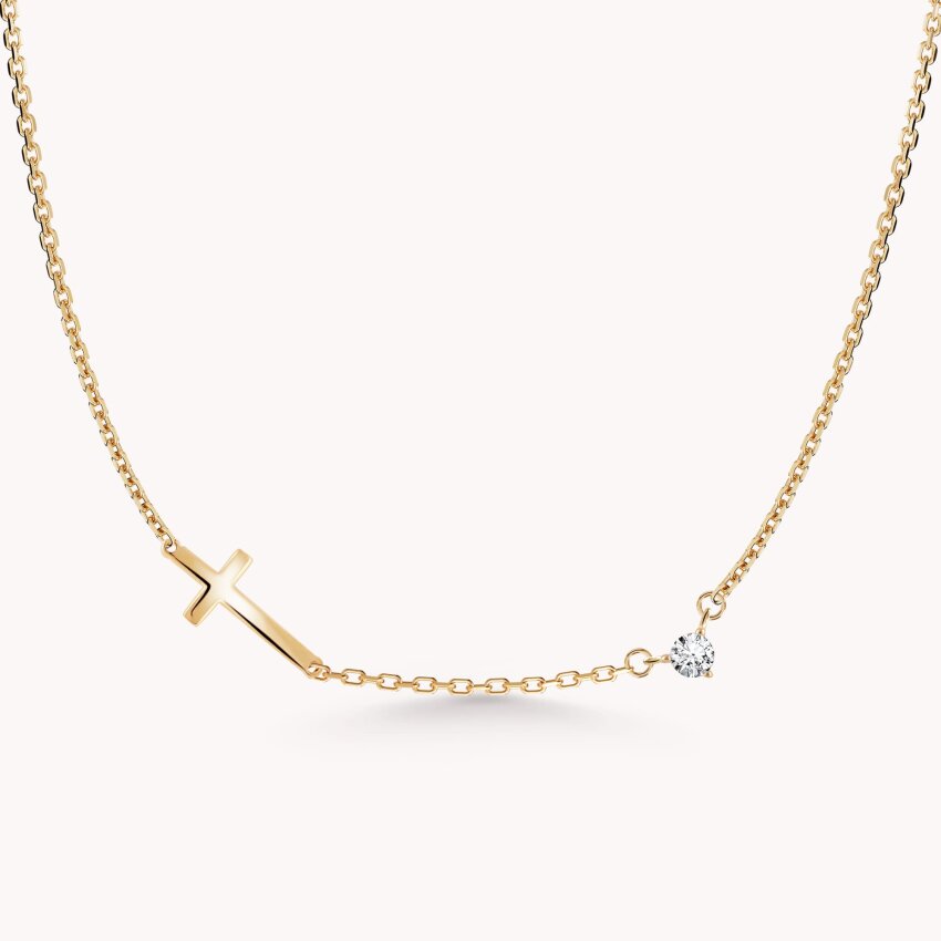 Zlatna ogrlica Križić sa sjajnim detaljem