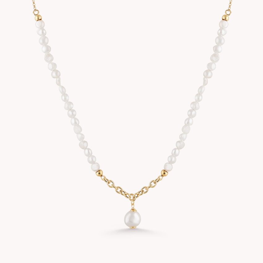 Srebrna ogrlica Biseri profinjenosti pozlata