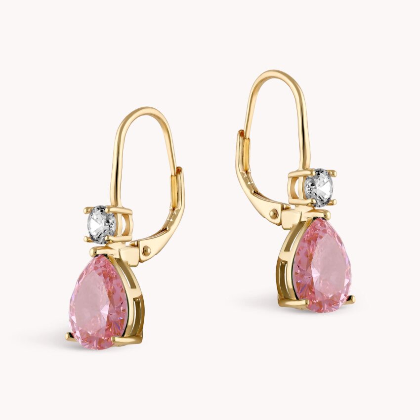 Srebrne naušnice Ružičasti sjaj pozlata