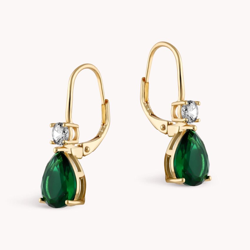 Srebrne naušnice Zeleni sjaj pozlata