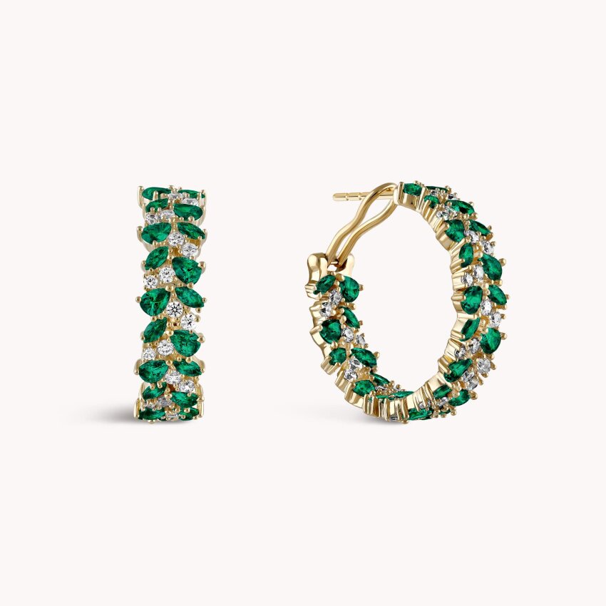 Srebrne naušnice Zeleni odsjaj pozlata