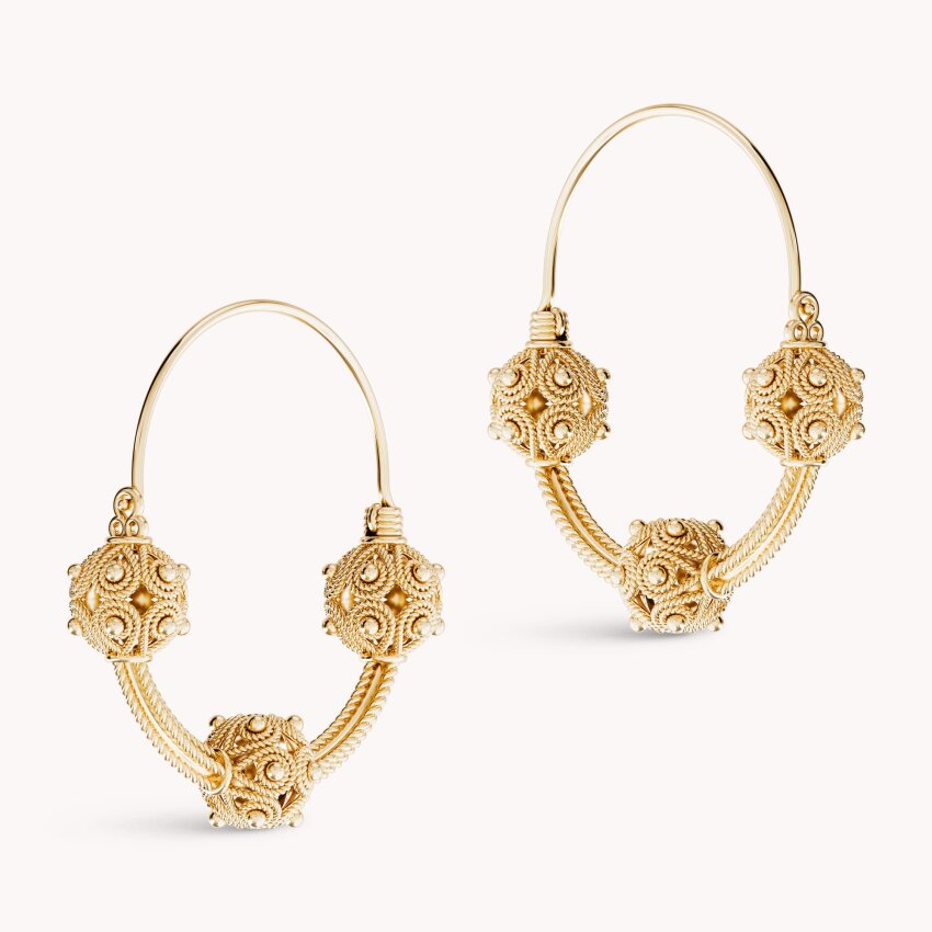 Srebrne naušnice Slavonski ukras pozlata