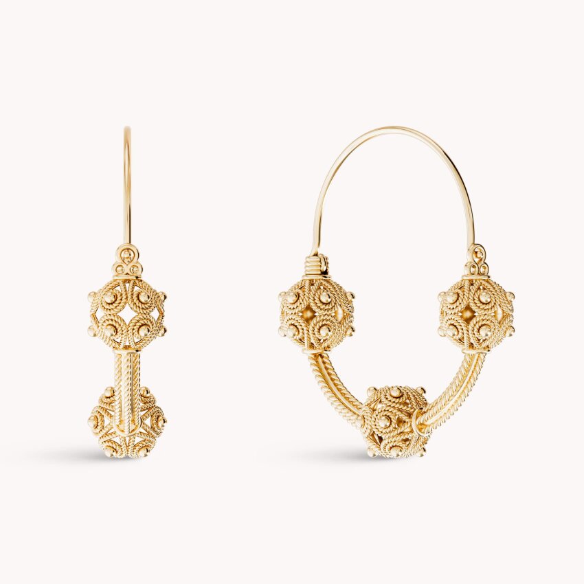 Srebrne naušnice Slavonski ukras pozlata