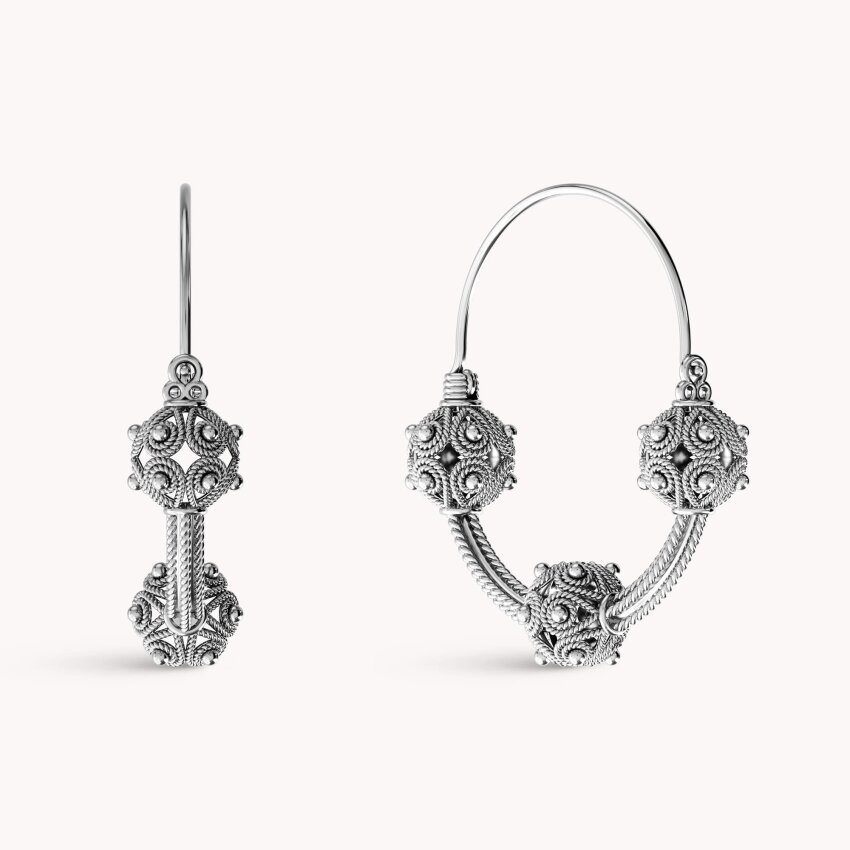 Srebrne naušnice Slavonski ukras