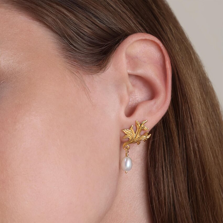 Srebrne naušnice Biser tradicije pozlata