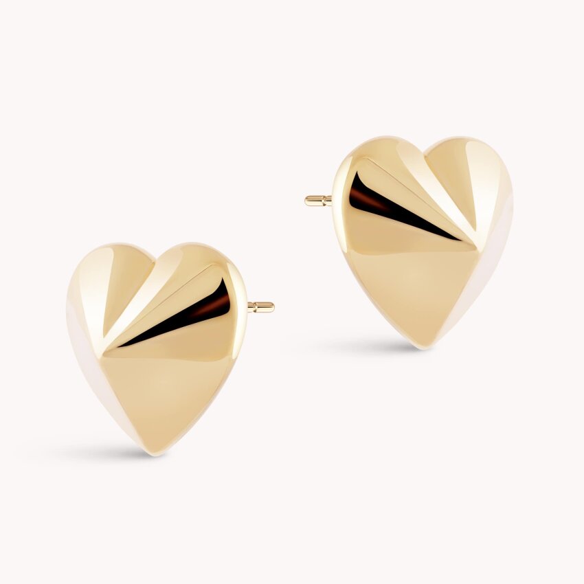 Srebrne naušnice Istaknuto srce pozlata