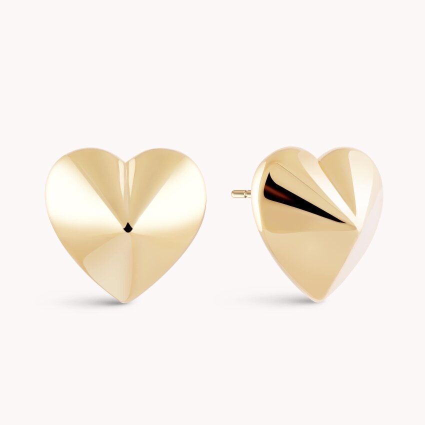 Srebrne naušnice Istaknuto srce pozlata