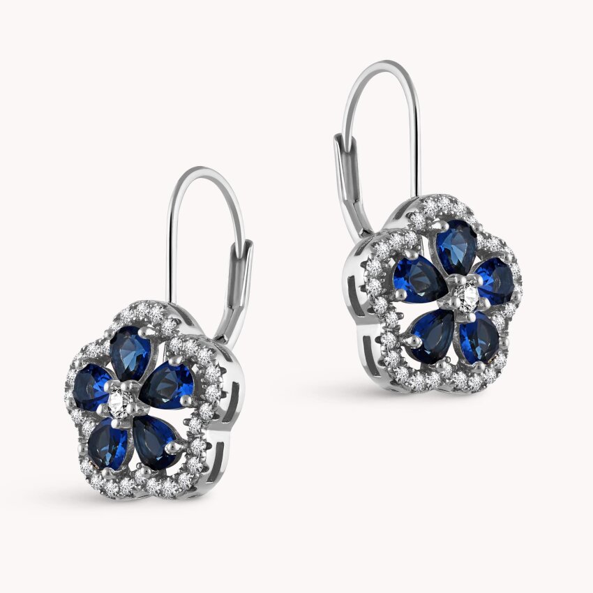 Srebrne naušnice Plavi cvat