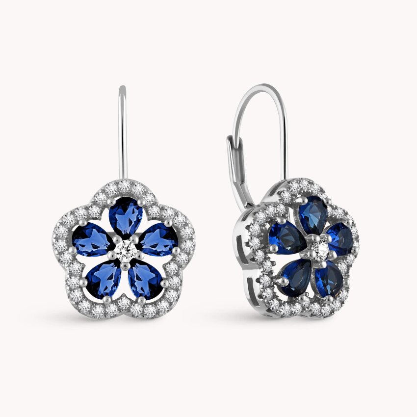 Srebrne naušnice Plavi cvat