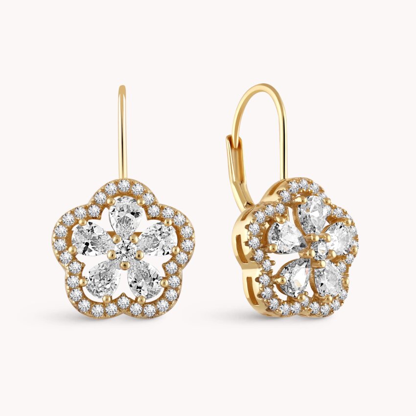 Srebrne naušnice Sjajni cvat pozlata