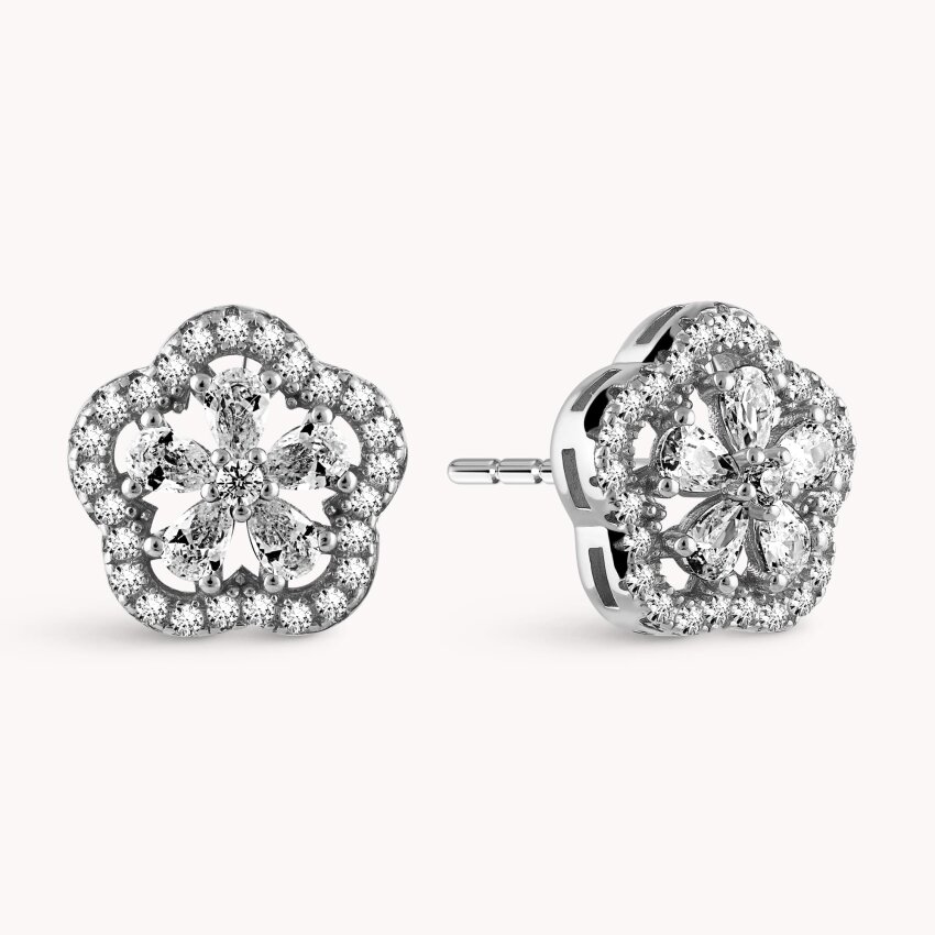 Srebrne naušnice Sjajni cvijet