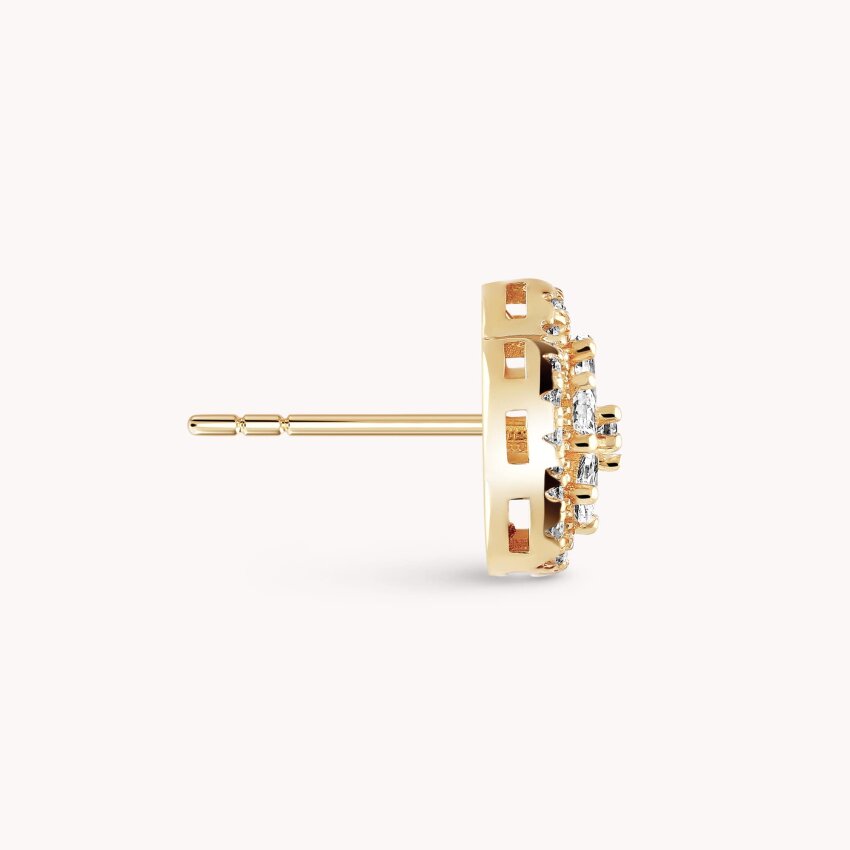 Srebrne naušnice Sjajni cvijet pozlata