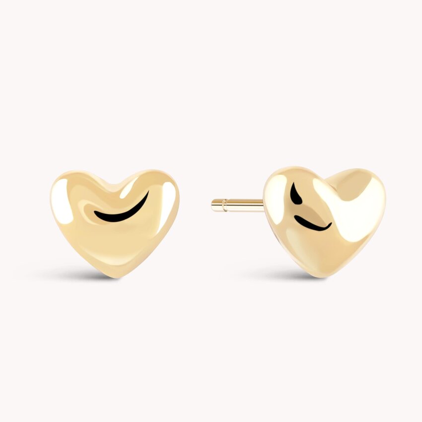 Srebrne naušnice Nježno srce pozlata