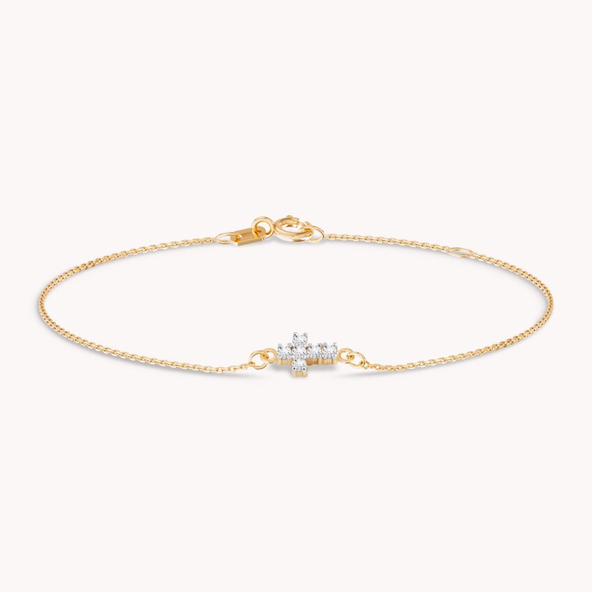 Zlatna narukvica Križić sa sjajnim detaljima