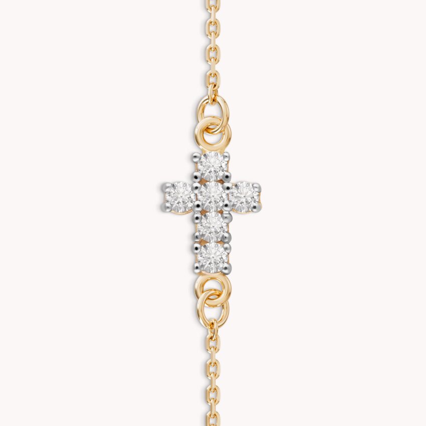 Zlatna narukvica Križić sa sjajnim detaljima