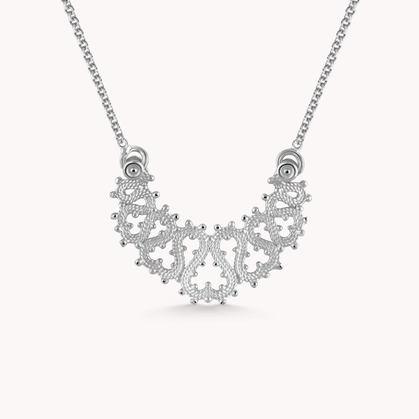 Srebrna ogrlica Lepoglavska čipka