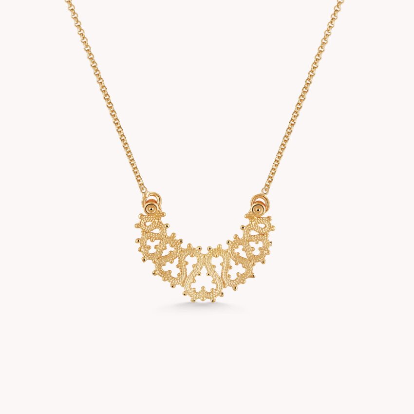 Srebrna ogrlica Lepoglavska čipka pozlata