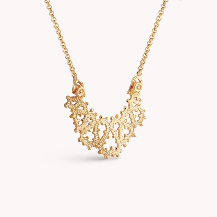 Srebrna ogrlica Lepoglavska čipka pozlata