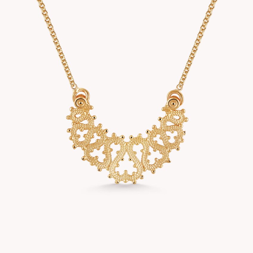 Srebrna ogrlica Lepoglavska čipka pozlata