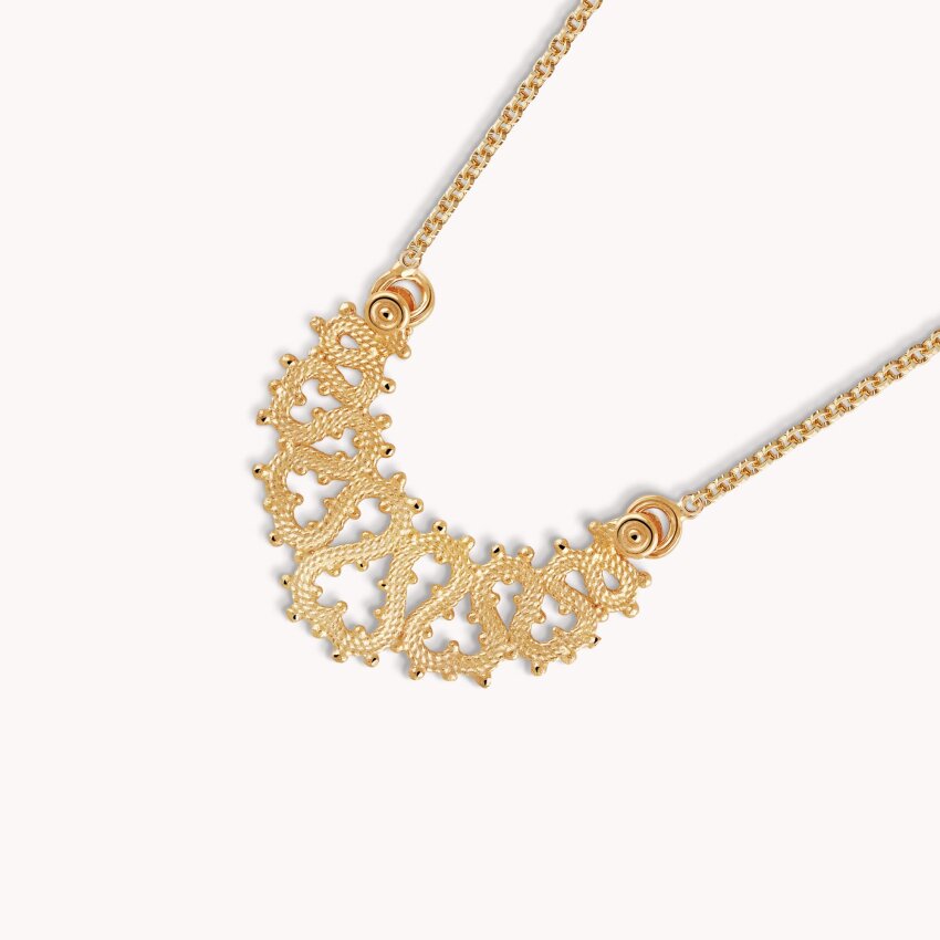 Srebrna ogrlica Lepoglavska čipka pozlata