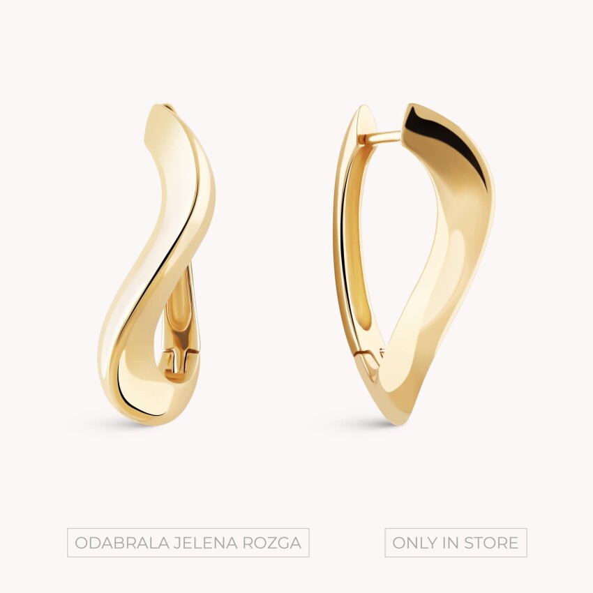 Zlatne naušnice alke Val elegancije