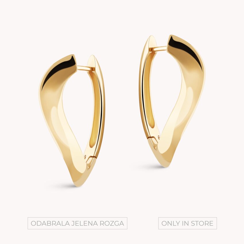 Zlatne naušnice alke Val elegancije