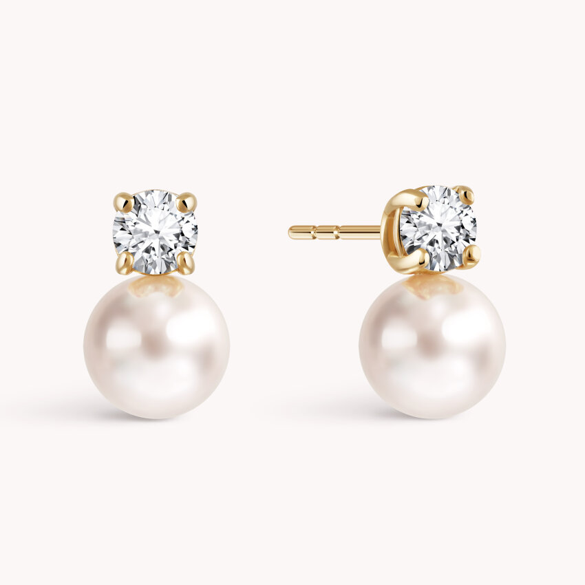 Zlatne naušnice biser Akoya Dijamantni sjaj