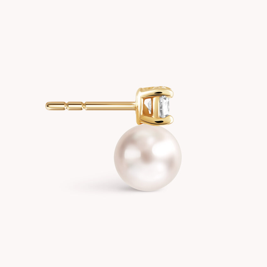 Zlatne naušnice biser Akoya Dijamantni sjaj