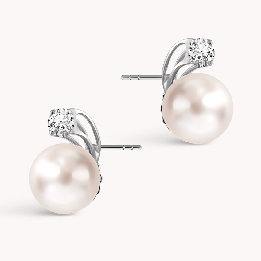 Zlatne naušnice biser Akoya Dijamantna sjajnost