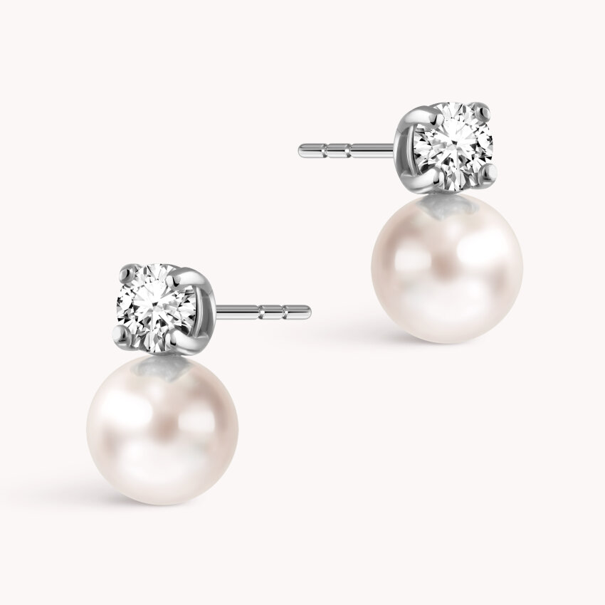 Zlatne naušnice biser Akoya Dijamantni sjaj