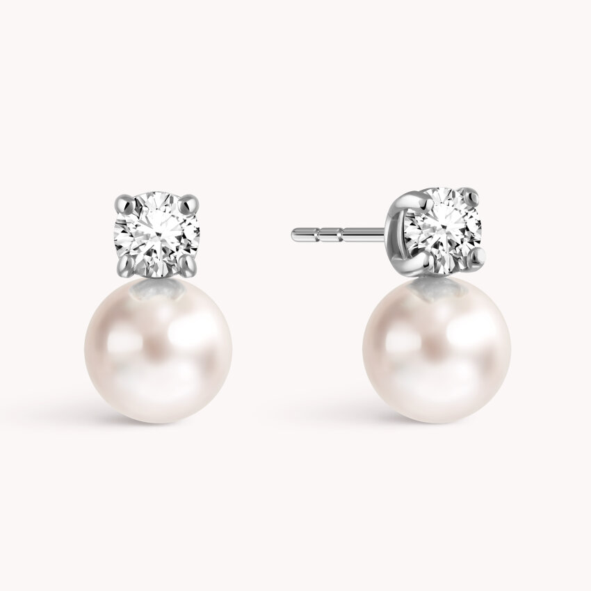 Zlatne naušnice biser Akoya Dijamantni sjaj