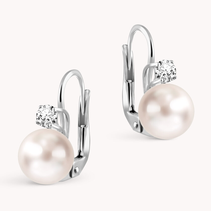 Zlatne naušnice biser Akoya Dijamant elegancije