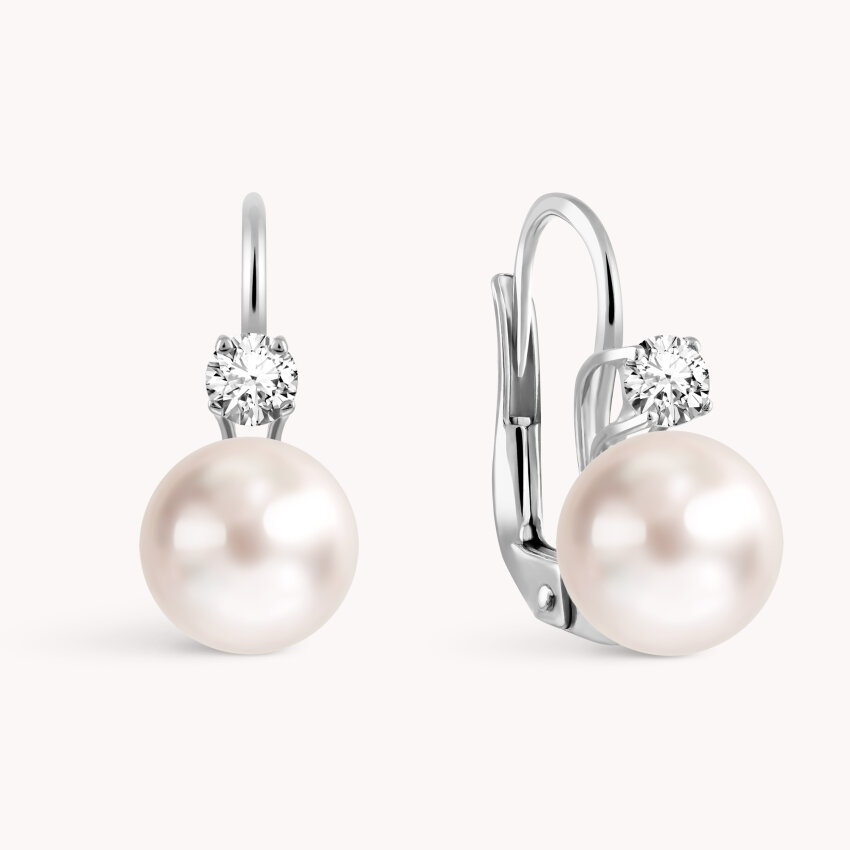 Zlatne naušnice biser Akoya Dijamant elegancije
