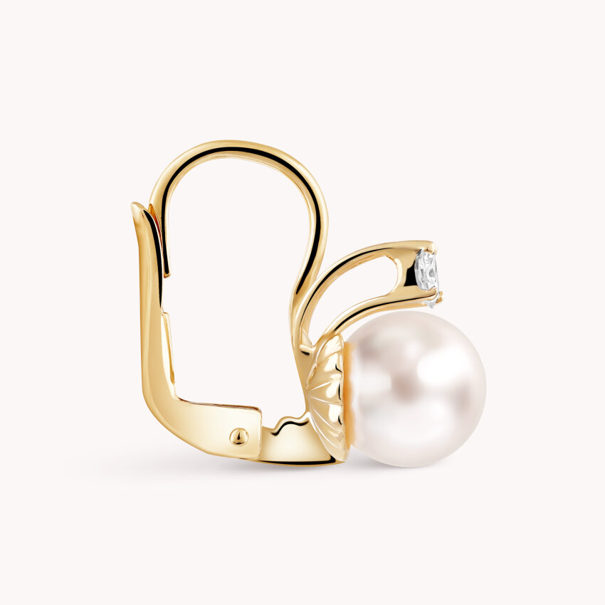 Zlatne naušnice biser Akoya Dijamant elegancije