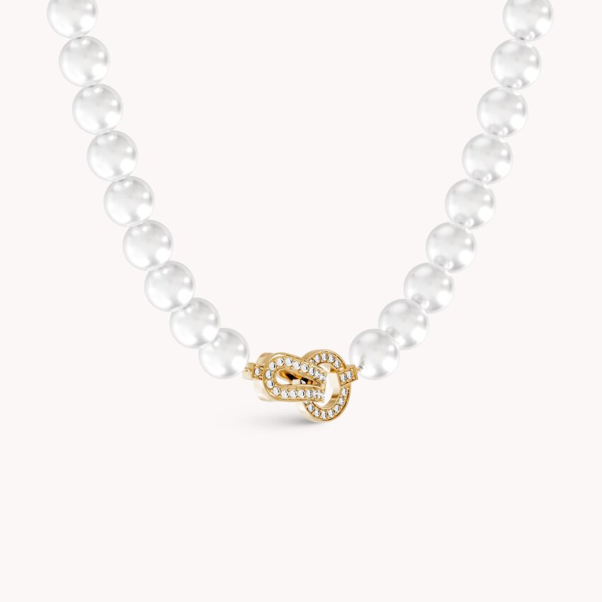 Srebrna ogrlica Biserna poveznica pozlata