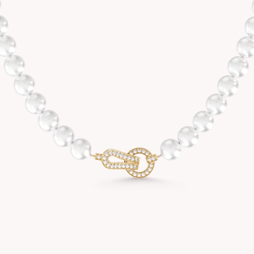 Srebrna ogrlica Biserna poveznica pozlata