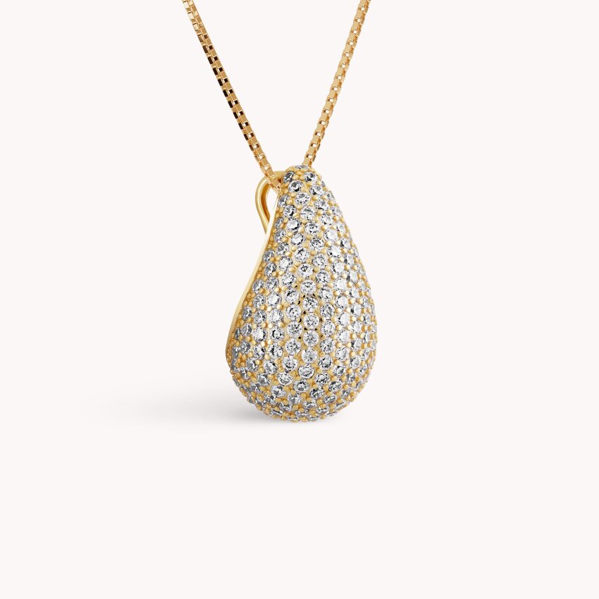 Srebrna ogrlica Sjajna suza pozlata