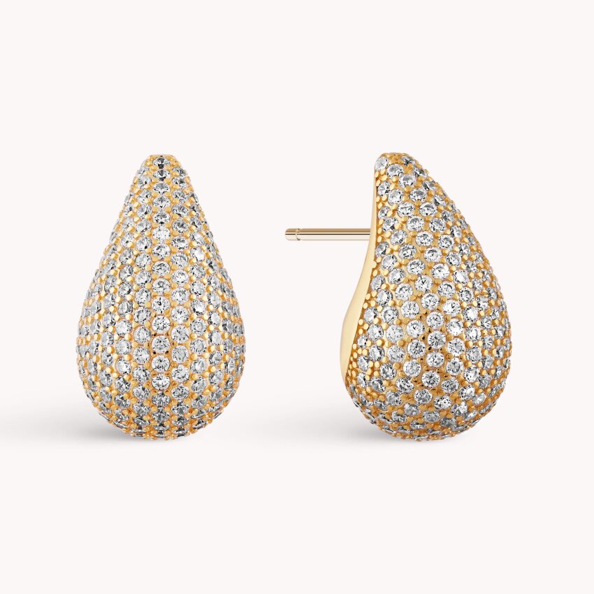 Srebrne naušnice Sjajne suze pozlata