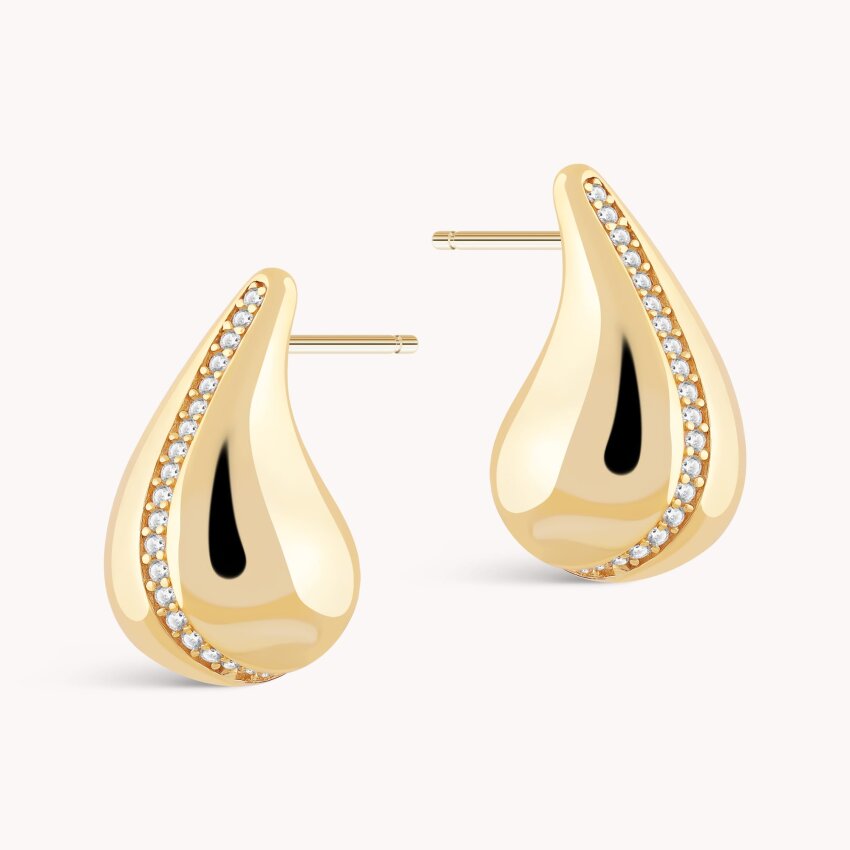 Srebrne naušnice Suza sjaja pozlata