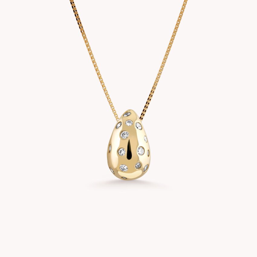 Srebrna ogrlica Sjaj suze pozlata