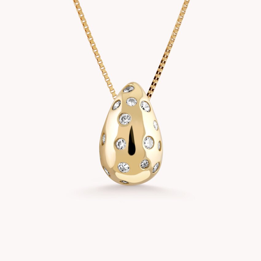 Srebrna ogrlica Sjaj suze pozlata