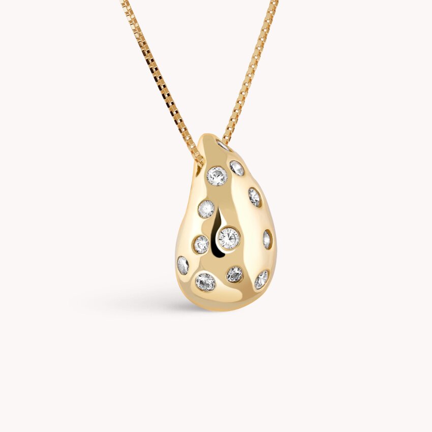 Srebrna ogrlica Sjaj suze pozlata