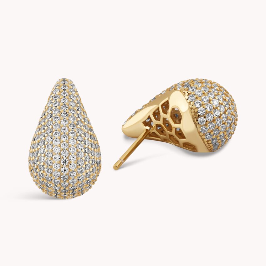 Srebrne naušnice Odsjaj suze pozlata