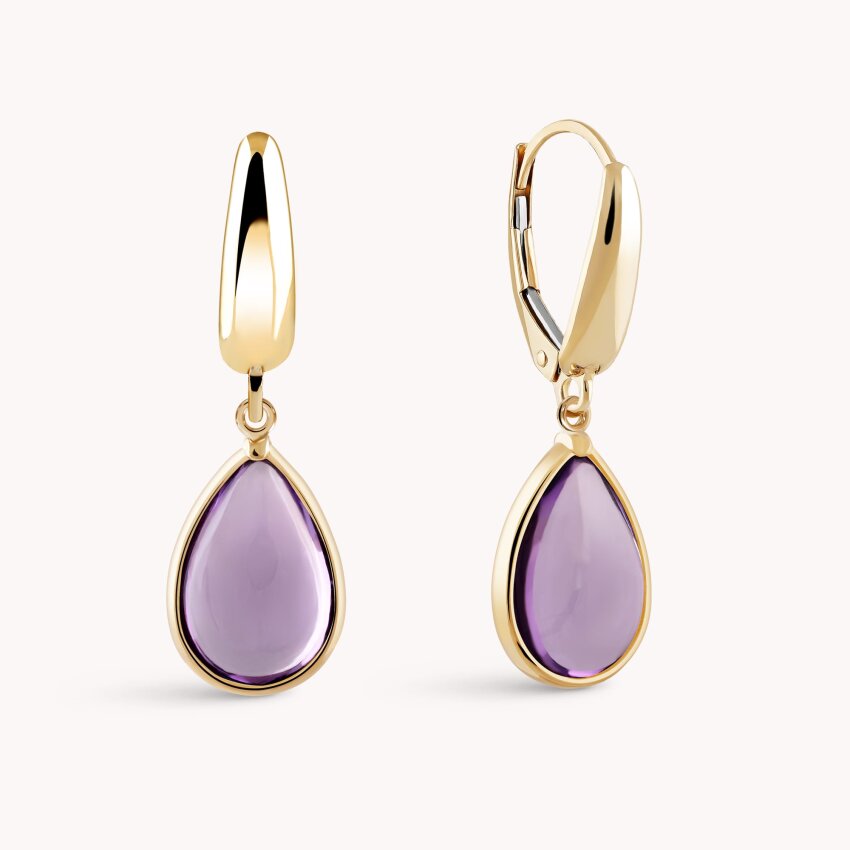 Zlatne naušnice Dodir ljubičaste suze